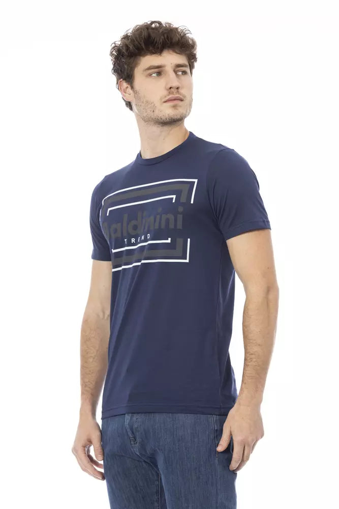 Blue Cotton Men T-Shirt - GlamHub Luxury and Icon Brand Clothing