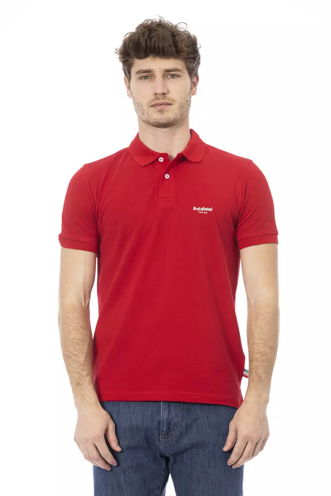 Red Cotton Men Polo - GlamHub Luxury and Icon Brand Clothing