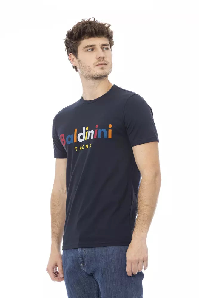 Blue Cotton Men T-Shirt - GlamHub Luxury and Icon Brand Clothing