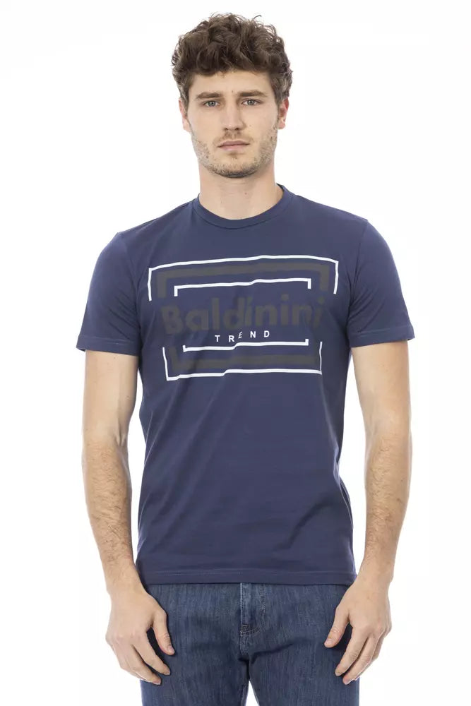 Blue Cotton Men T-Shirt - GlamHub Luxury and Icon Brand Clothing