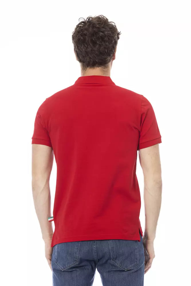 Red Cotton Men Polo - GlamHub Luxury and Icon Brand Clothing