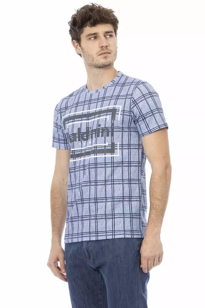 Light Blue Cotton Men T-Shirt - GlamHub Luxury and Icon Brand Clothing