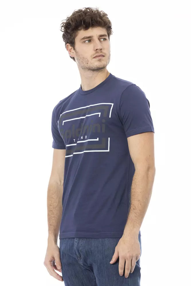 Blue Cotton Men T-Shirt - GlamHub Luxury and Icon Brand Clothing