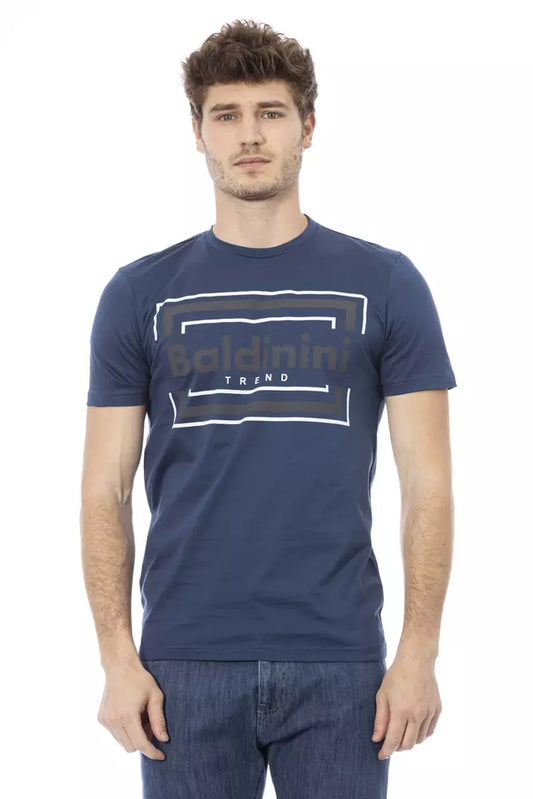 Blue Cotton Men T-Shirt - GlamHub Luxury and Icon Brand Clothing