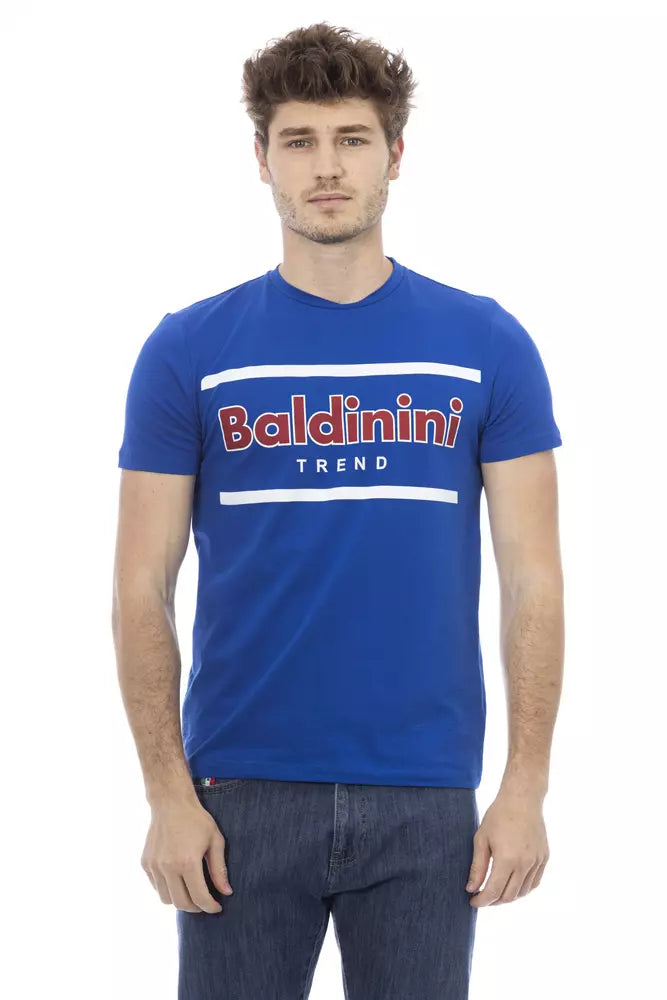 Blue Cotton Men T-Shirt - GlamHub Luxury and Icon Brand Clothing