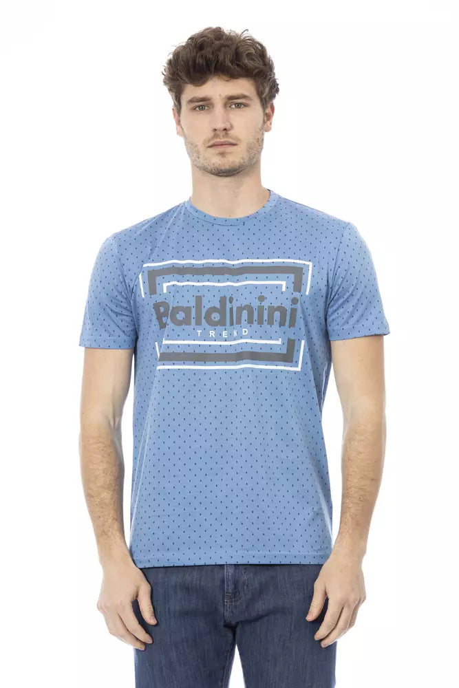 Light Blue Cotton Men T-Shirt - GlamHub Luxury and Icon Brand Clothing