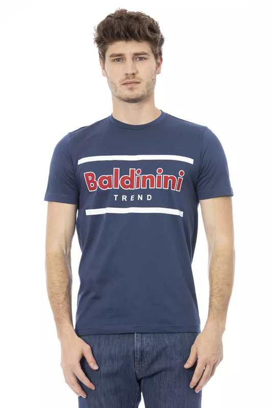 Blue Cotton Men T-Shirt - GlamHub Luxury and Icon Brand Clothing