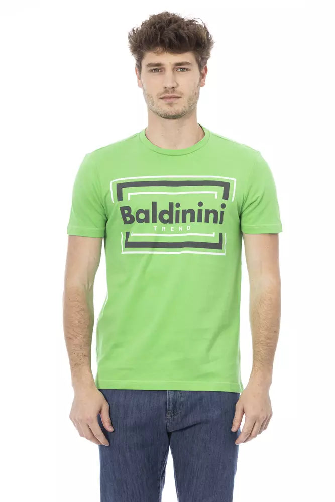 Green Cotton Men T-Shirt - GlamHub Luxury and Icon Brand Clothing