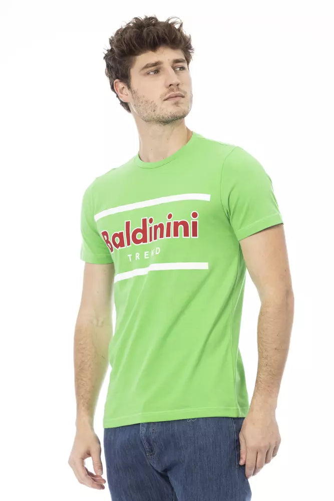 Green Cotton Men T-Shirt - GlamHub Luxury and Icon Brand Clothing