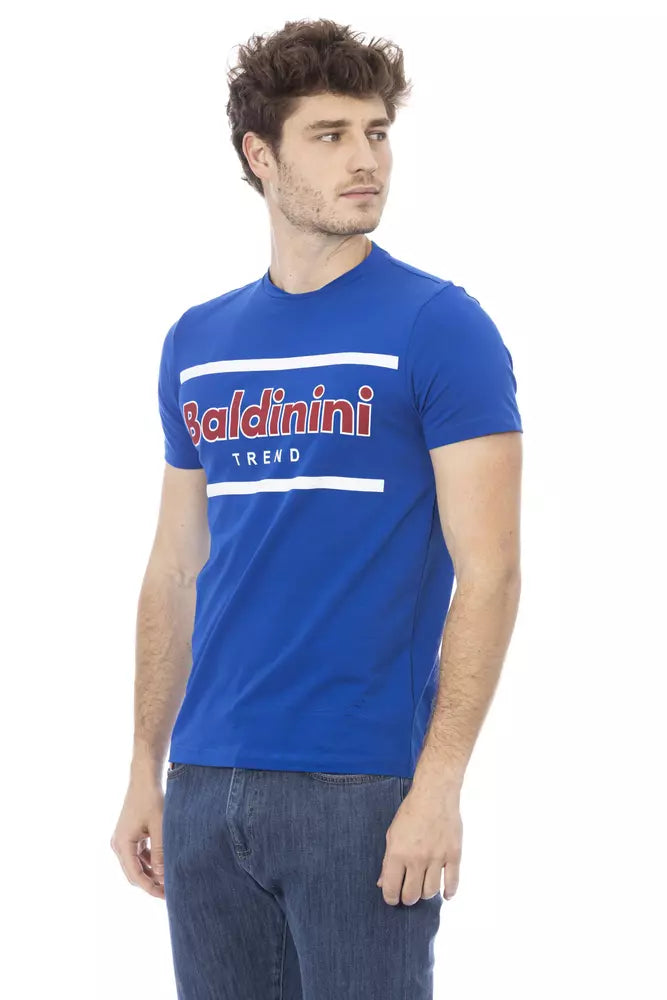 Blue Cotton Men T-Shirt - GlamHub Luxury and Icon Brand Clothing