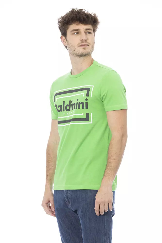 Green Cotton Men T-Shirt - GlamHub Luxury and Icon Brand Clothing