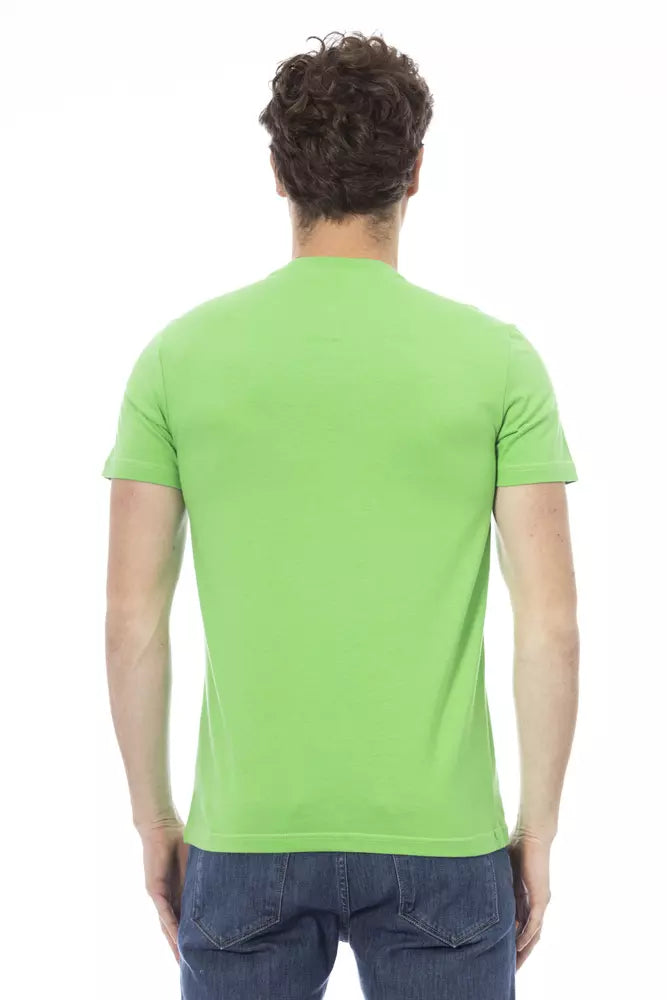 Green Cotton Men T-Shirt - GlamHub Luxury and Icon Brand Clothing