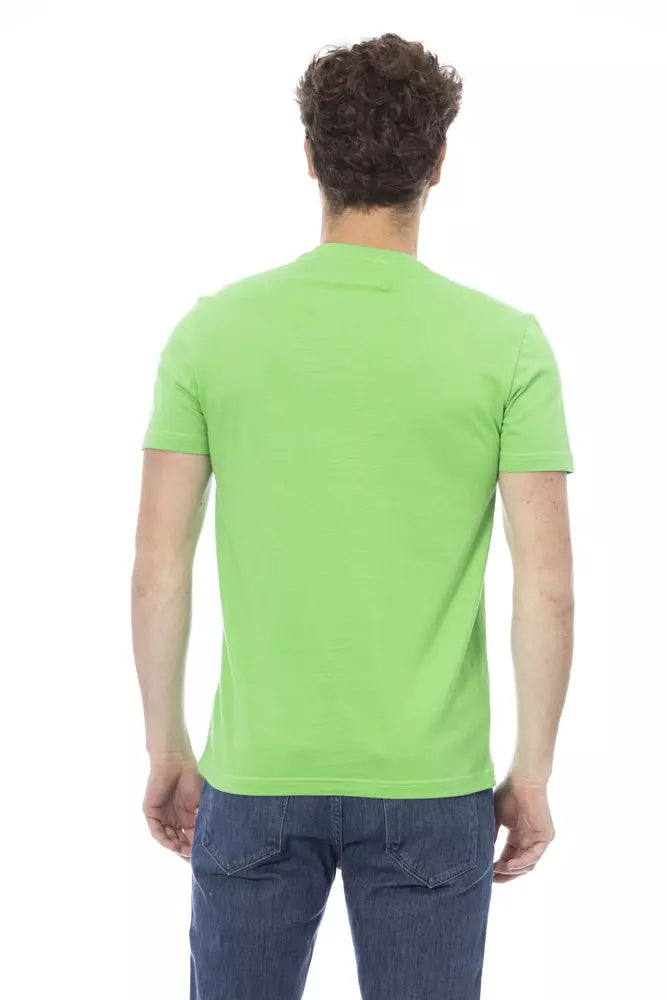 Green Cotton Men T-Shirt - GlamHub Luxury and Icon Brand Clothing