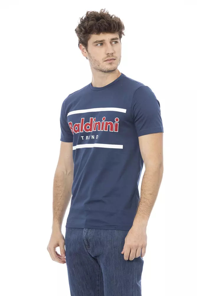 Blue Cotton Men T-Shirt - GlamHub Luxury and Icon Brand Clothing