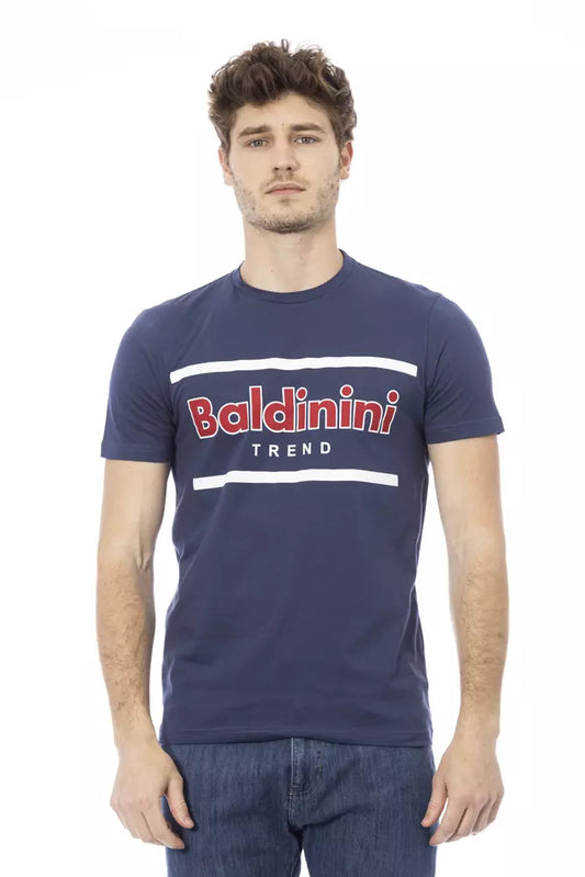 Blue Cotton Men T-Shirt - GlamHub Luxury and Icon Brand Clothing