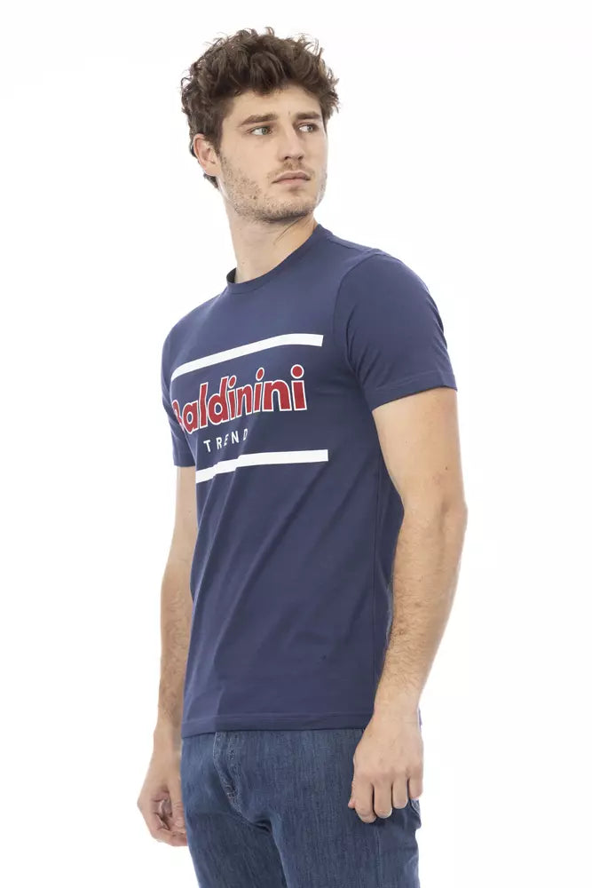 Blue Cotton Men T-Shirt - GlamHub Luxury and Icon Brand Clothing