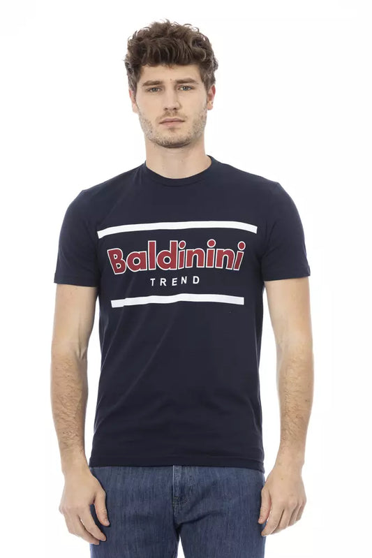 Blue Cotton Men T-Shirt - GlamHub Luxury and Icon Brand Clothing