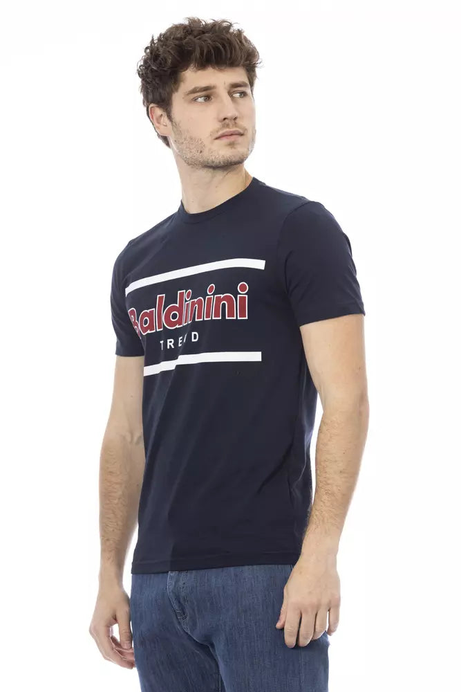 Blue Cotton Men T-Shirt - GlamHub Luxury and Icon Brand Clothing