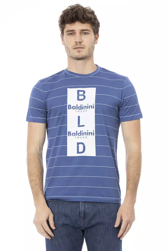 Blue Cotton Men T-Shirt - GlamHub Luxury and Icon Brand Clothing