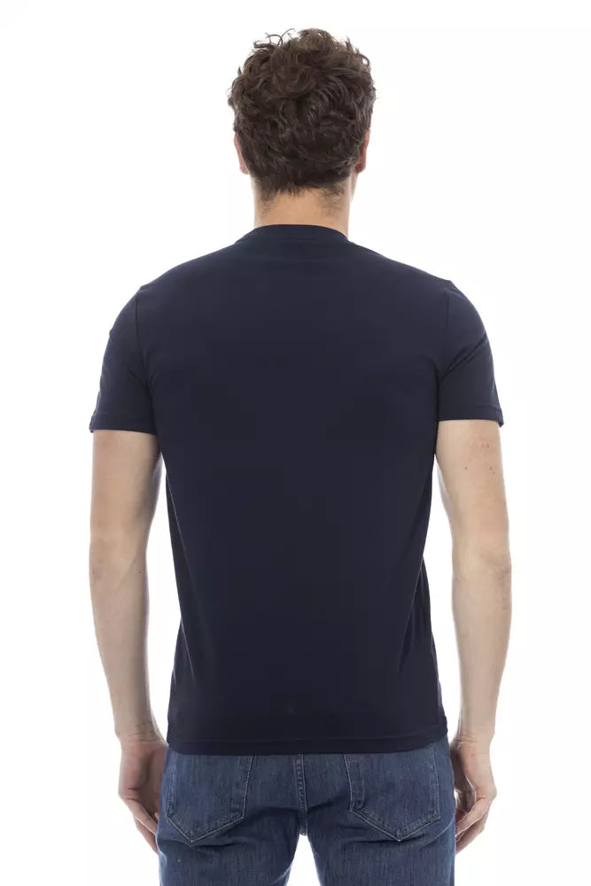 Blue Cotton Men T-Shirt - GlamHub Luxury and Icon Brand Clothing