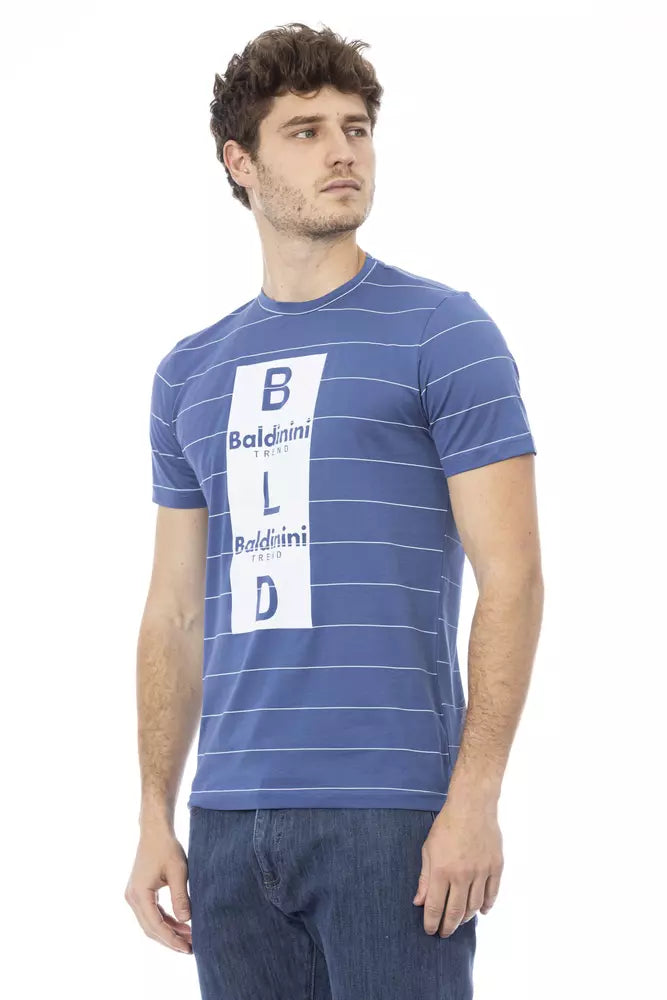 Blue Cotton Men T-Shirt - GlamHub Luxury and Icon Brand Clothing