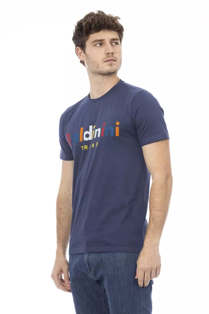 Blue Cotton Men T-Shirt - GlamHub Luxury and Icon Brand Clothing