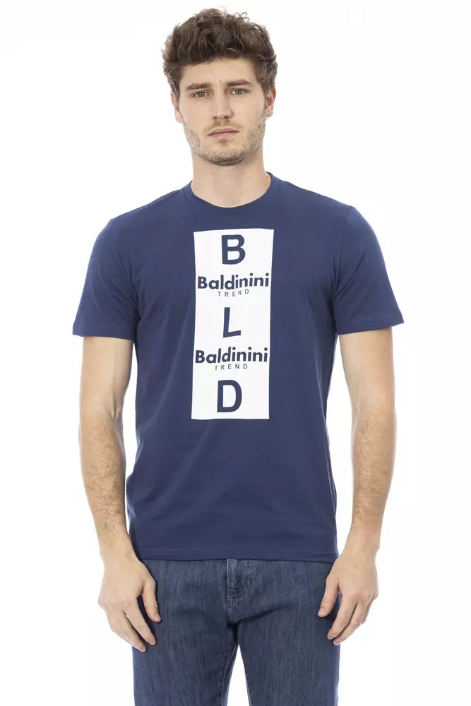 Blue Cotton Men T-Shirt - GlamHub Luxury and Icon Brand Clothing