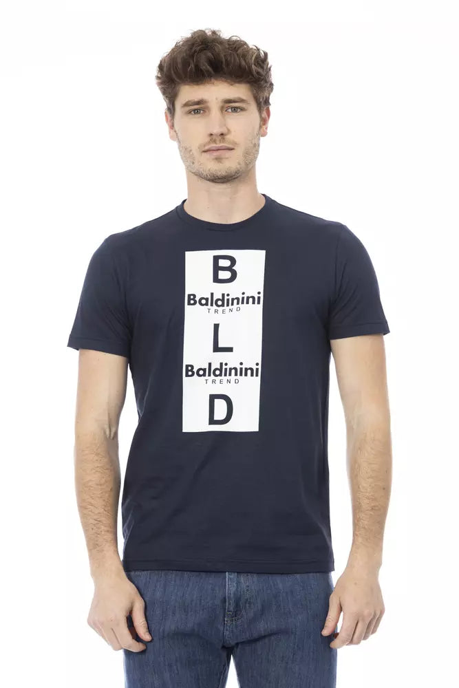 Blue Cotton Men T-Shirt - GlamHub Luxury and Icon Brand Clothing