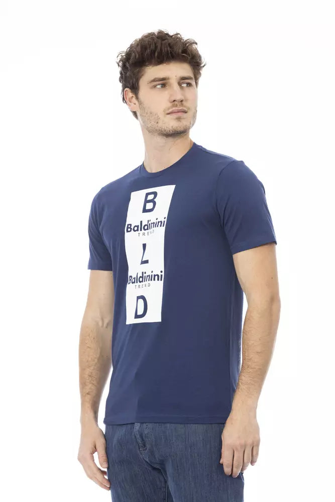 Blue Cotton Men T-Shirt - GlamHub Luxury and Icon Brand Clothing