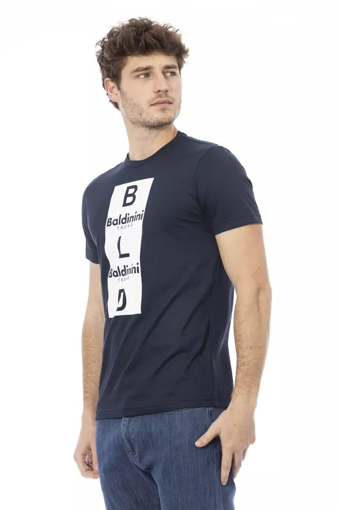 Blue Cotton Men T-Shirt - GlamHub Luxury and Icon Brand Clothing