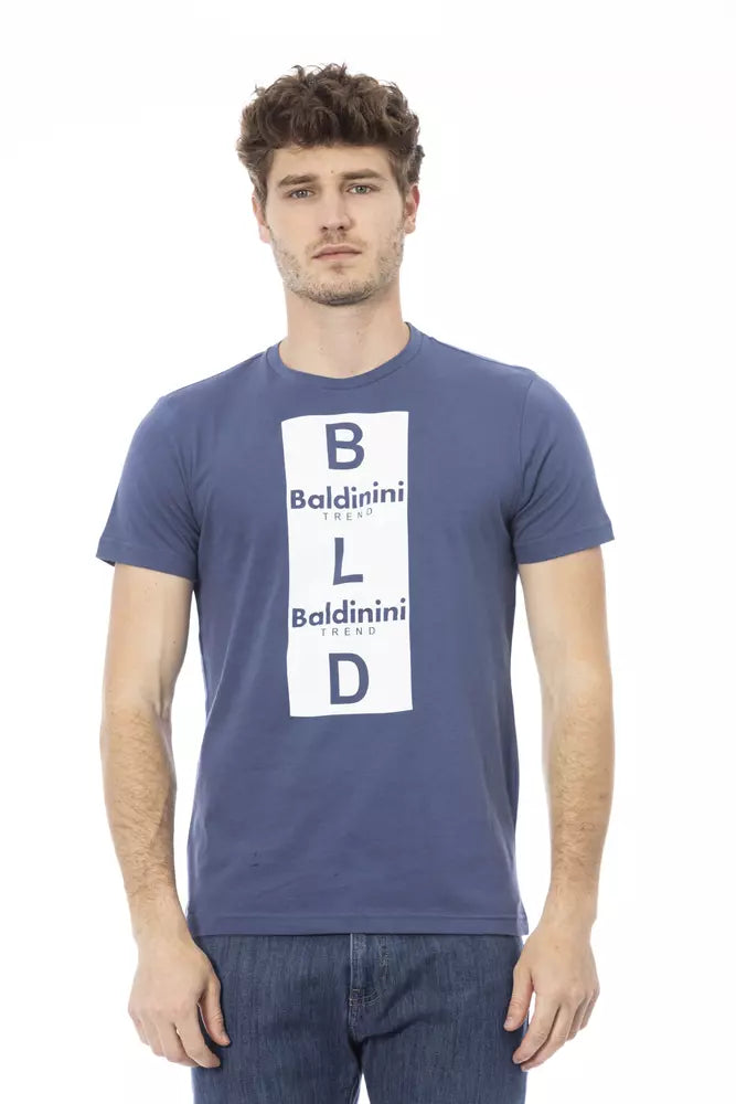 Blue Cotton Men T-Shirt - GlamHub Luxury and Icon Brand Clothing