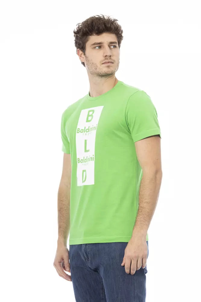 Green Cotton Men T-Shirt - GlamHub Luxury and Icon Brand Clothing