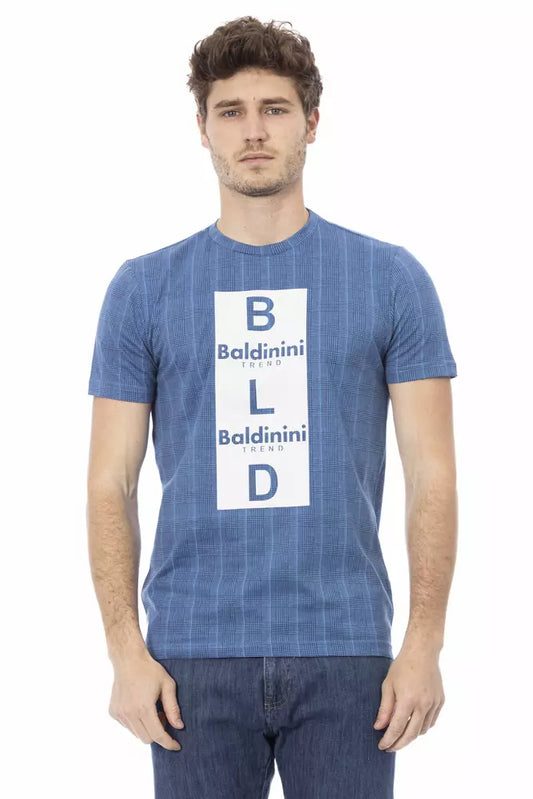 Light Blue Cotton Men T-Shirt - GlamHub Luxury and Icon Brand Clothing