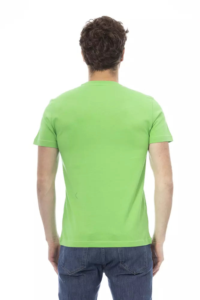 Green Cotton Men T-Shirt - GlamHub Luxury and Icon Brand Clothing