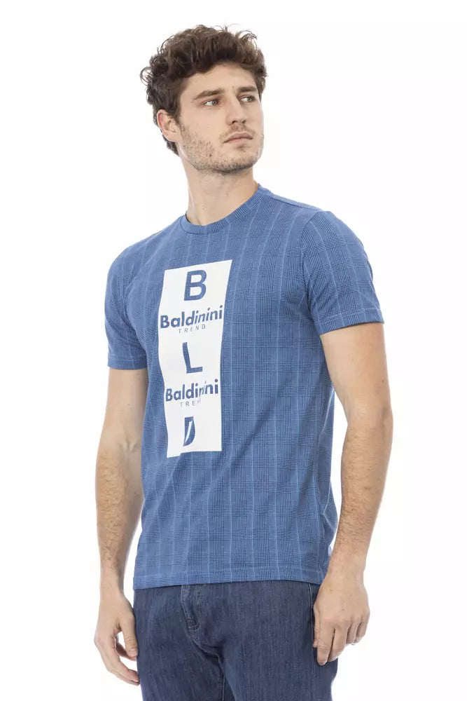 Light Blue Cotton Men T-Shirt - GlamHub Luxury and Icon Brand Clothing