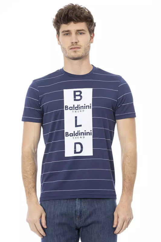 Blue Cotton Men T-Shirt - GlamHub Luxury and Icon Brand Clothing