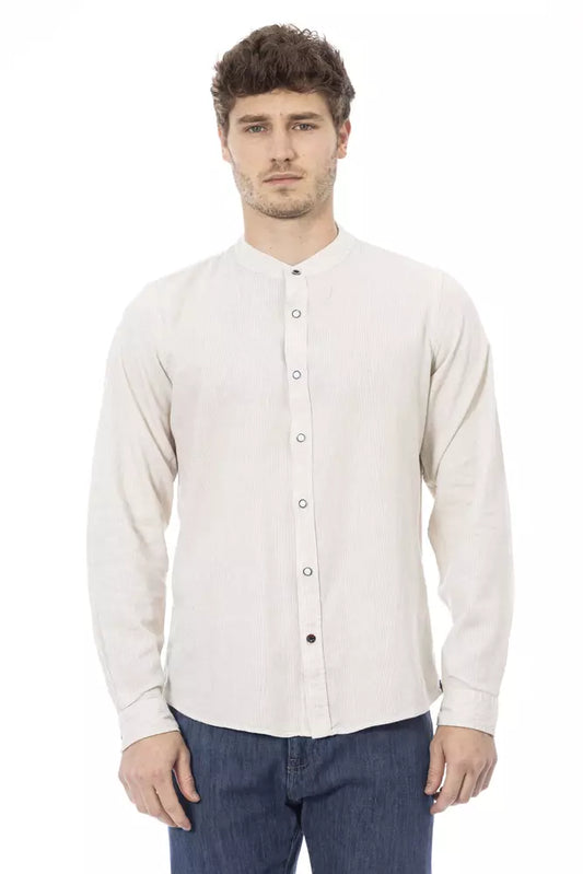 White Rayon Men Shirt - GlamHub Luxury and Icon Brand Clothing