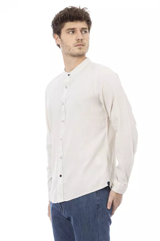 White Rayon Men Shirt - GlamHub Luxury and Icon Brand Clothing