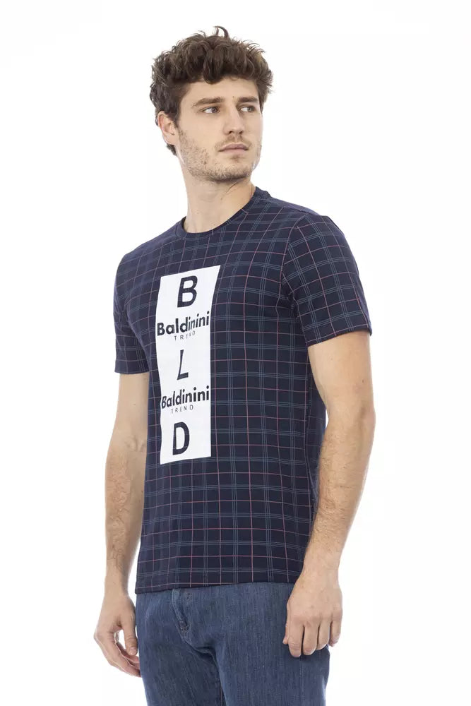 Blue Cotton Men T-Shirt - GlamHub Luxury and Icon Brand Clothing