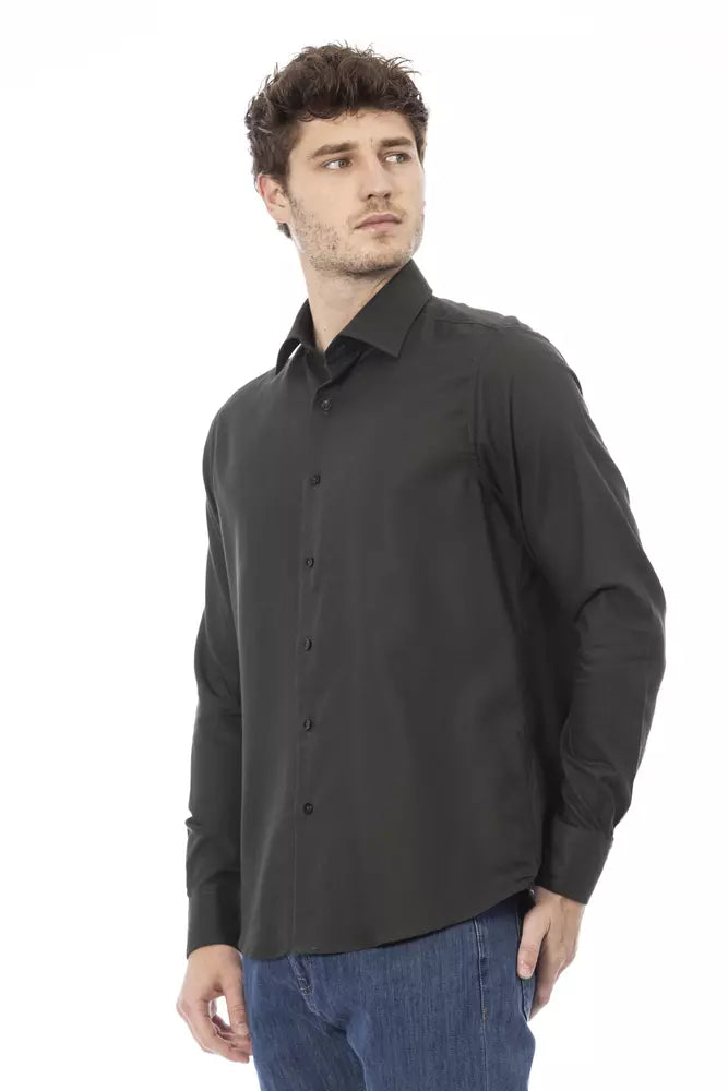 Green Cotton Men Shirt - GlamHub Luxury and Icon Brand Clothing