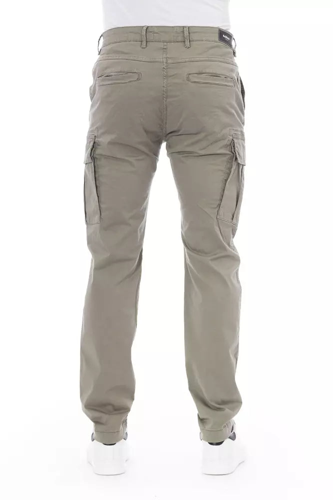 Beige Cotton Men Cargo Pant - GlamHub Luxury and Icon Brand Clothing