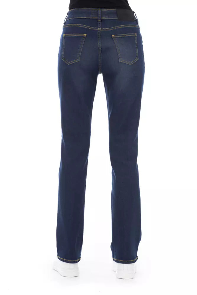 Blue Cotton Women's Jeans - GlamHub Luxury and Icon Brand Clothing