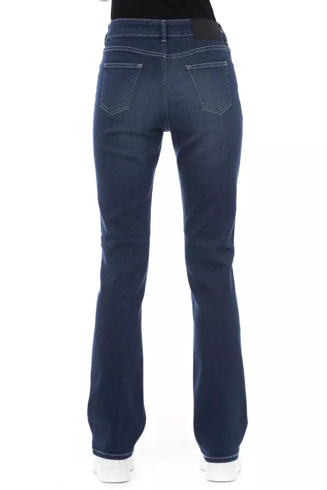 Blue Cotton Women Jeans - GlamHub Luxury and Icon Brand Clothing