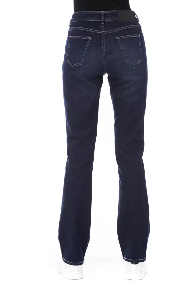 Blue Cotton Women Jeans - GlamHub Luxury and Icon Brand Clothing