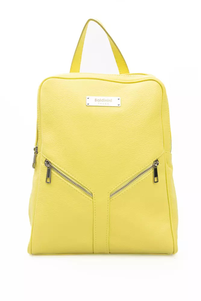 Sunshine Yellow Leather Backpack - GlamHub Luxury and Icon Brand Clothing