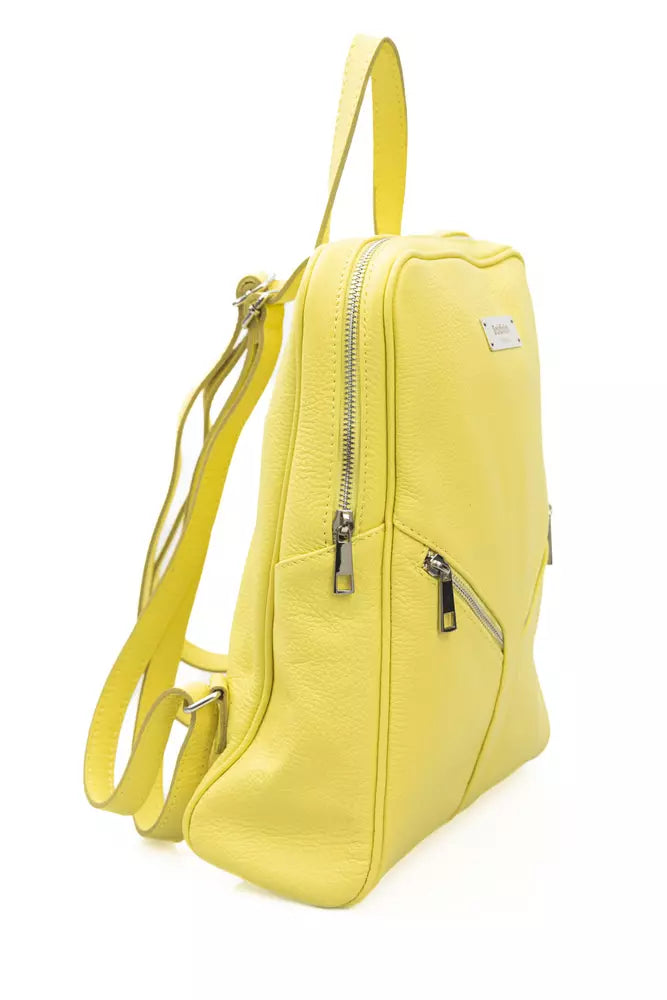 Sunshine Yellow Leather Backpack - GlamHub Luxury and Icon Brand Clothing