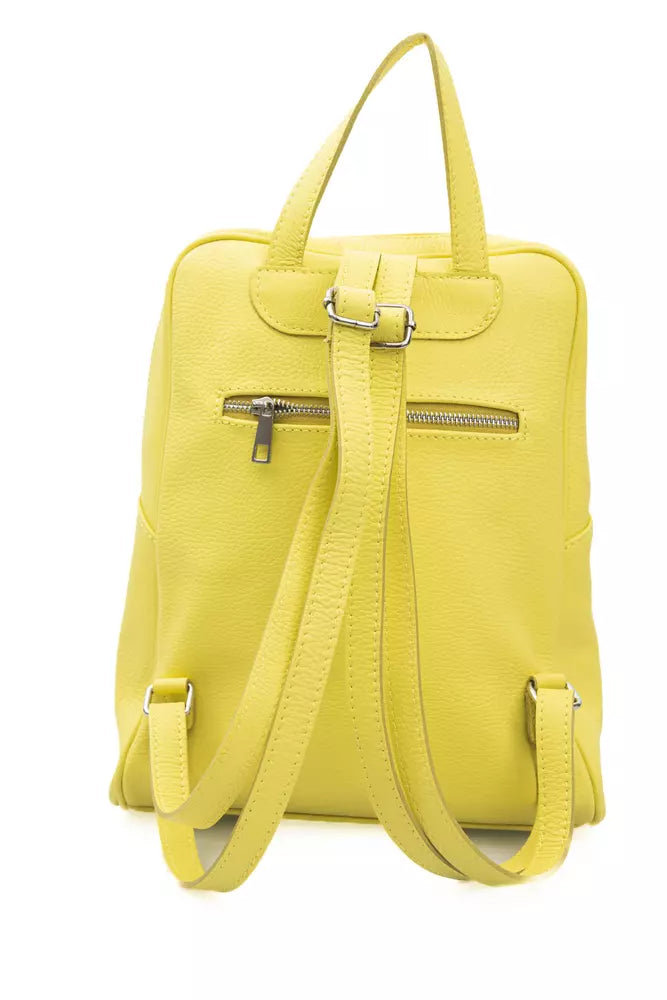 Sunshine Yellow Leather Backpack - GlamHub Luxury and Icon Brand Clothing