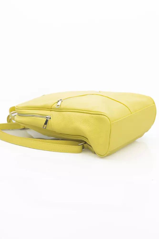 Sunshine Yellow Leather Backpack - GlamHub Luxury and Icon Brand Clothing