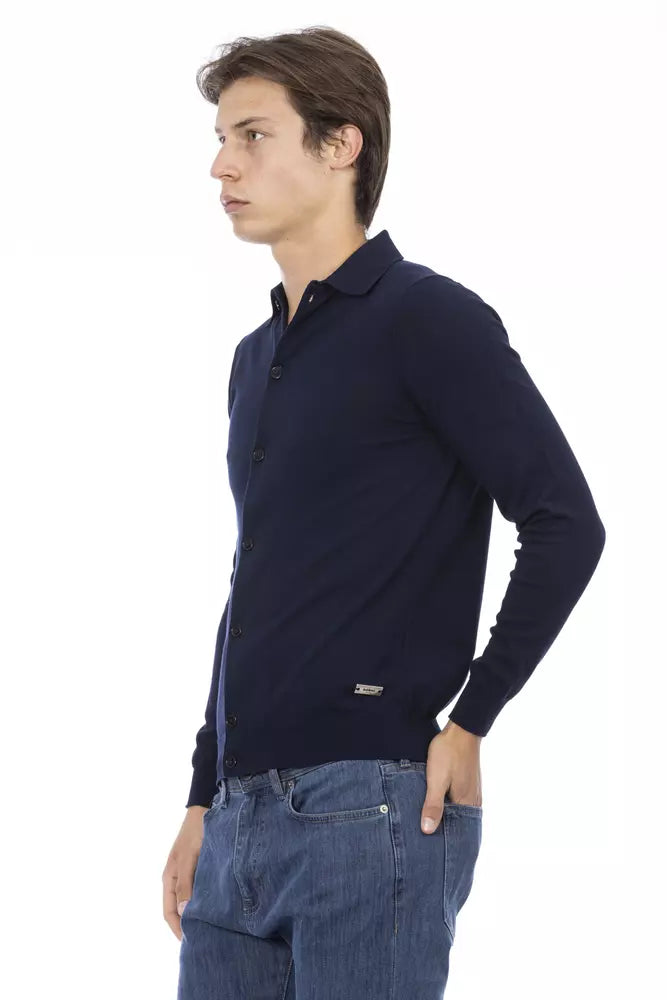 Blue Cotton Men Shirt - GlamHub Luxury and Icon Brand Clothing