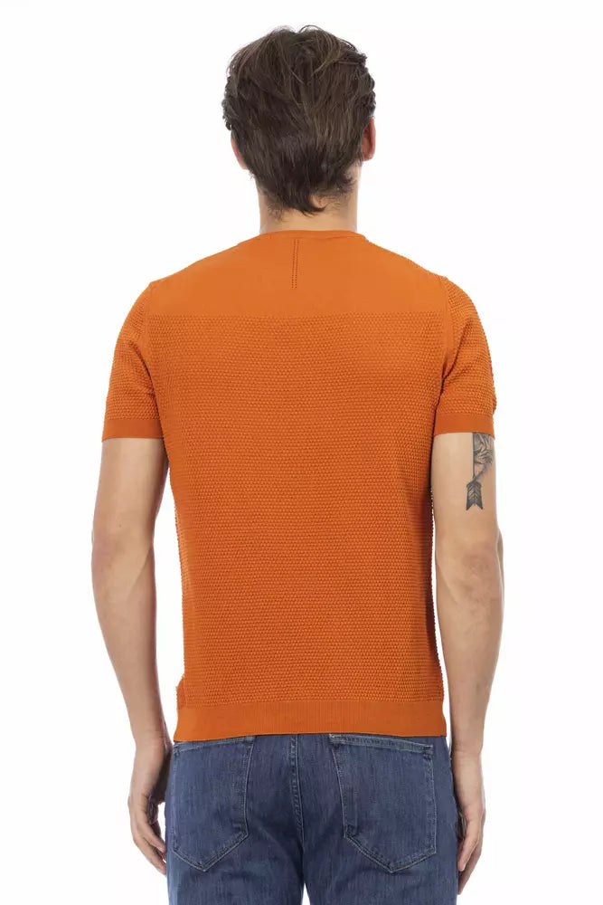 Orange Cotton Men Sweater - GlamHub Luxury and Icon Brand Clothing